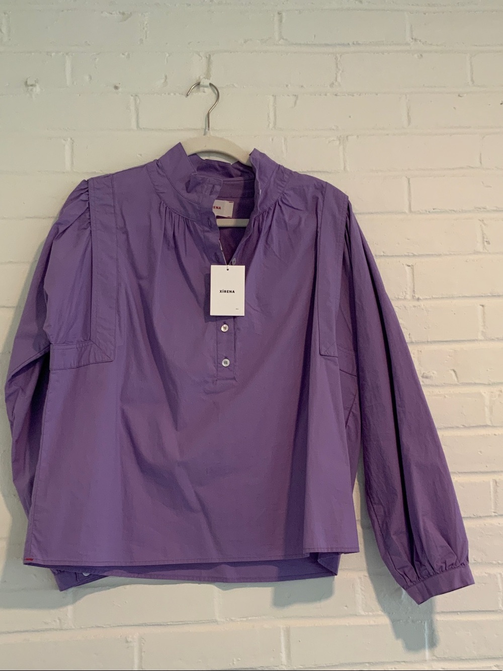 XiRENA Lavender Long-Sleeve Popover Blouse